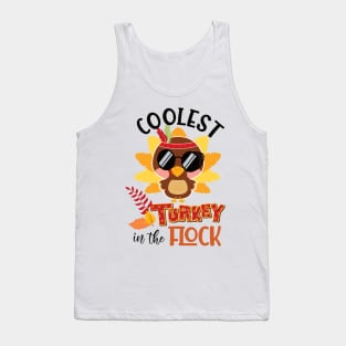 Coolest turkey in the flock funny thanksgiving gift idea Tank Top